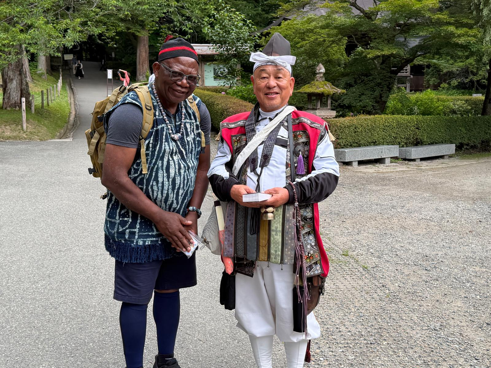 Pa Fru with a Japanese pilgrim